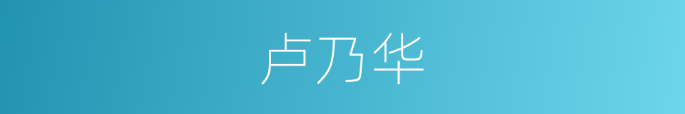 卢乃华的同义词