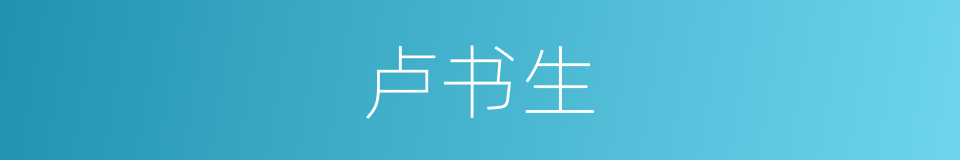 卢书生的同义词