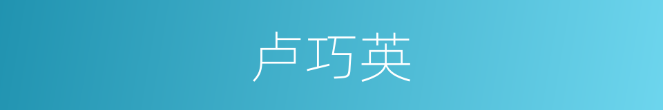 卢巧英的同义词