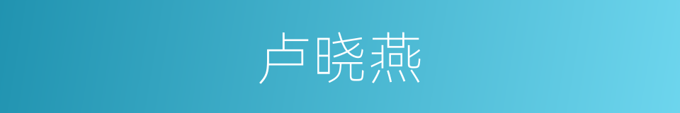 卢晓燕的同义词