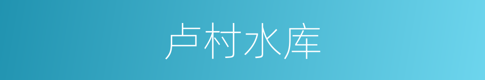 卢村水库的同义词