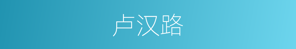 卢汉路的同义词