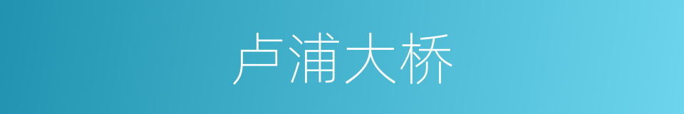 卢浦大桥的同义词