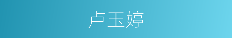 卢玉婷的同义词