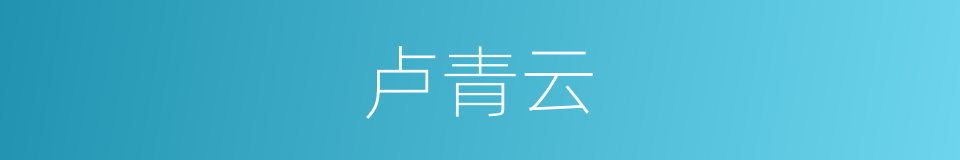 卢青云的同义词