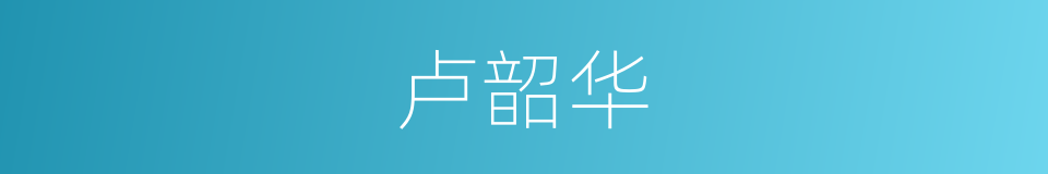 卢韶华的同义词