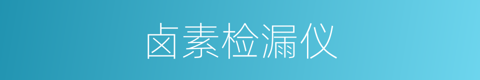 卤素检漏仪的同义词