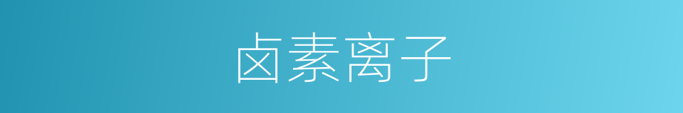 卤素离子的同义词
