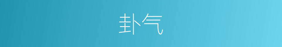 卦气的意思