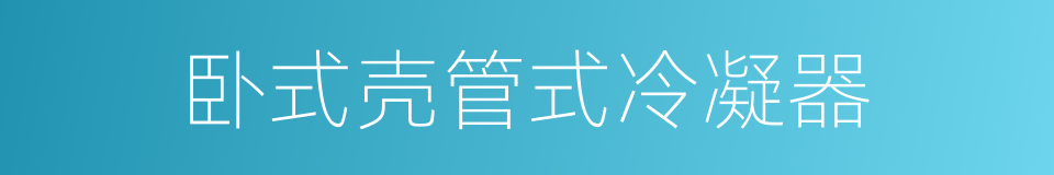 卧式壳管式冷凝器的同义词