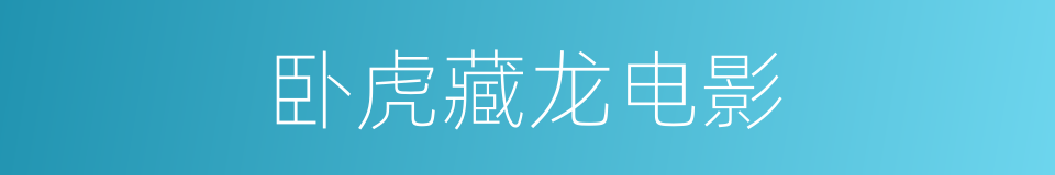 卧虎藏龙电影的同义词