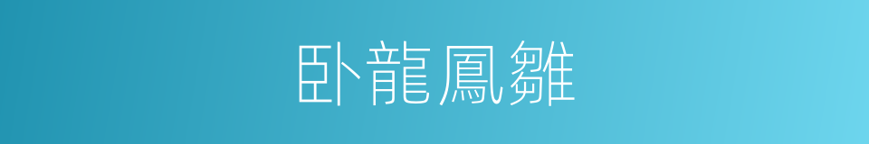 卧龍鳳雛的意思