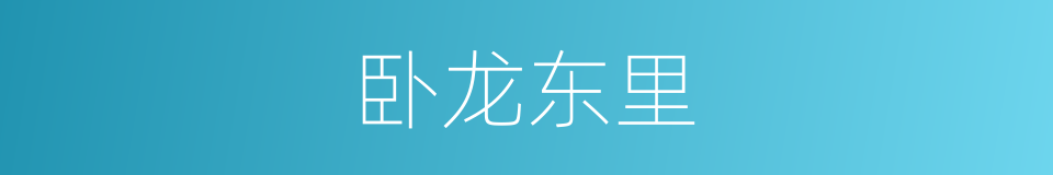 卧龙东里的同义词