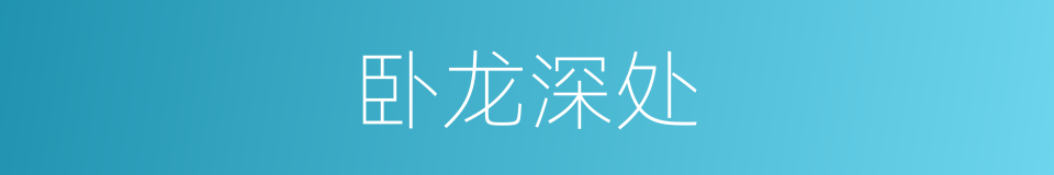 卧龙深处的同义词