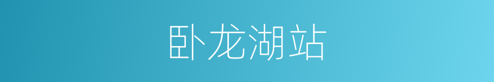 卧龙湖站的同义词