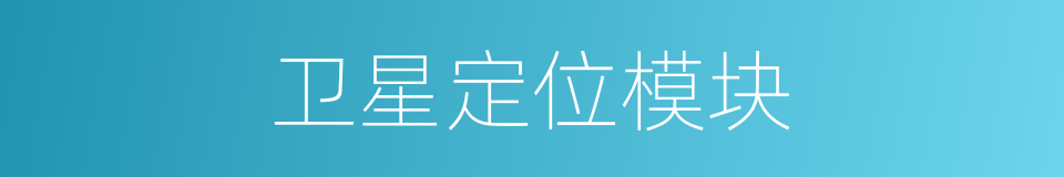 卫星定位模块的同义词