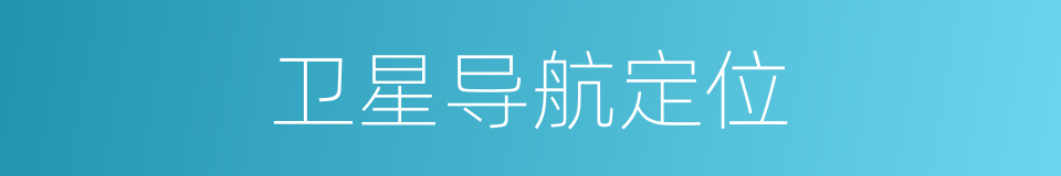 卫星导航定位的同义词