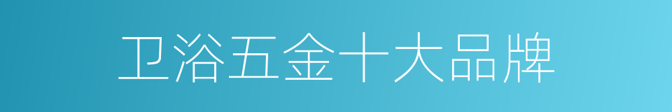 卫浴五金十大品牌的同义词