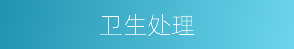 卫生处理的同义词