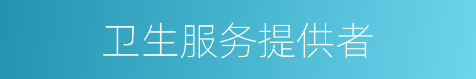 卫生服务提供者的同义词