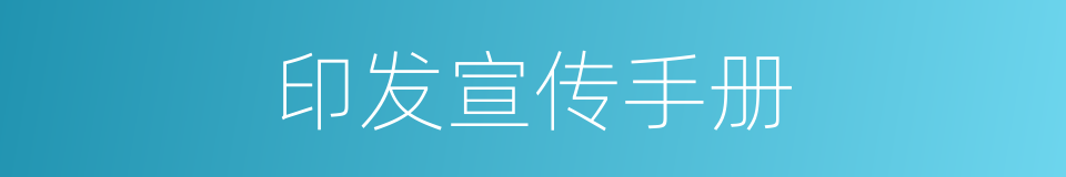 印发宣传手册的同义词