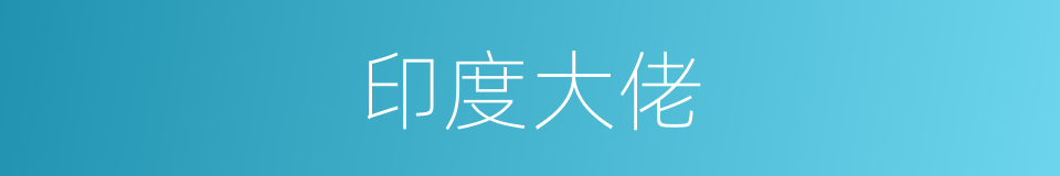印度大佬的同义词