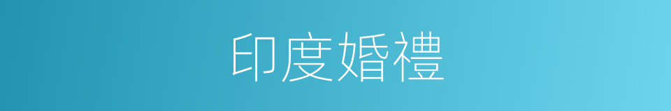 印度婚禮的同義詞
