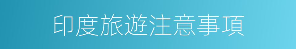 印度旅遊注意事項的同義詞