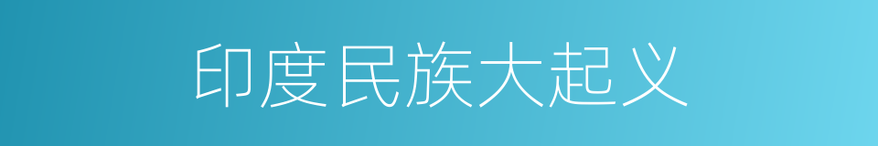 印度民族大起义的意思