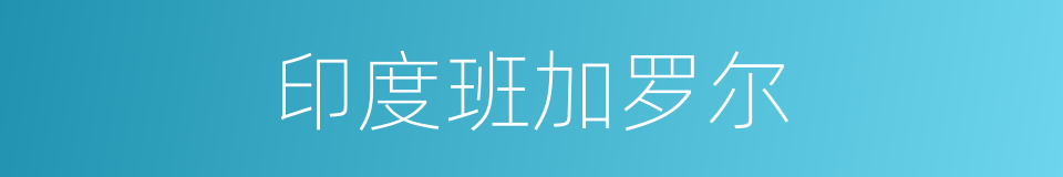 印度班加罗尔的同义词