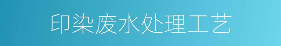 印染废水处理工艺的同义词