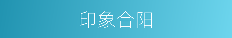 印象合阳的同义词