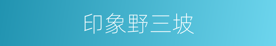 印象野三坡的同义词