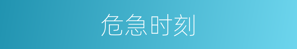 危急时刻的意思