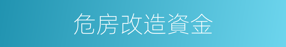 危房改造資金的同義詞