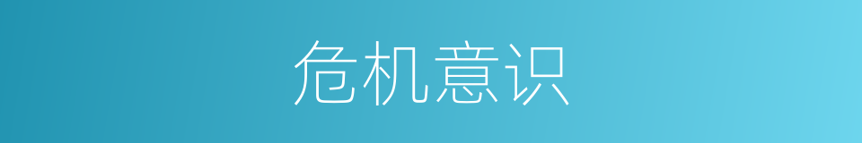 危机意识的意思