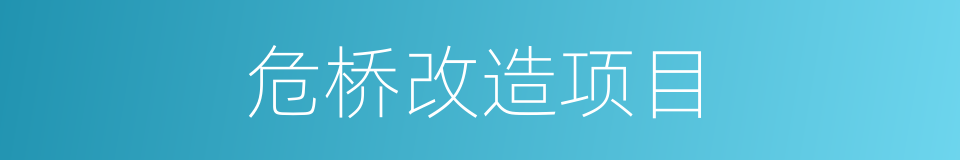 危桥改造项目的同义词