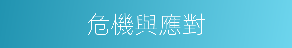 危機與應對的同義詞