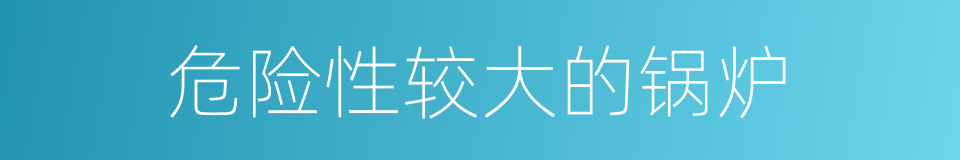 危险性较大的锅炉的同义词