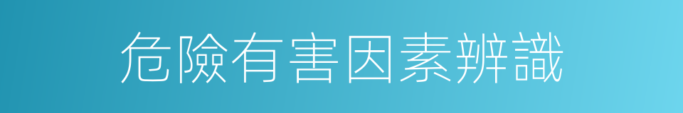 危險有害因素辨識的同義詞