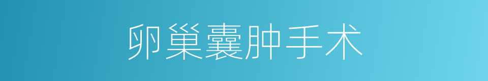 卵巢囊肿手术的同义词