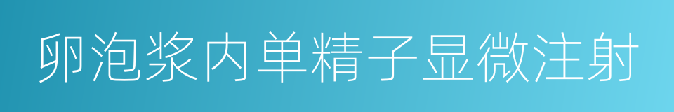 卵泡浆内单精子显微注射的同义词