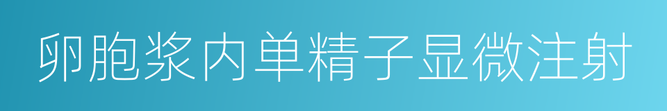 卵胞浆内单精子显微注射的同义词