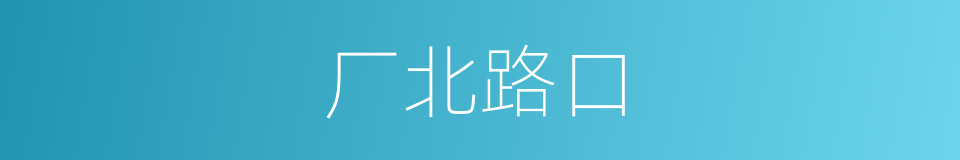 厂北路口的同义词