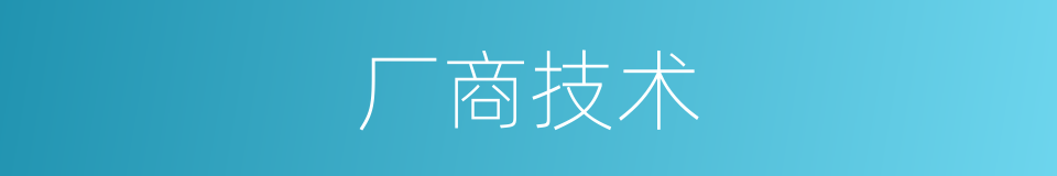 厂商技术的同义词