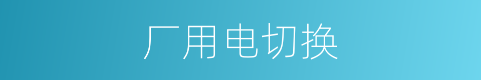 厂用电切换的同义词