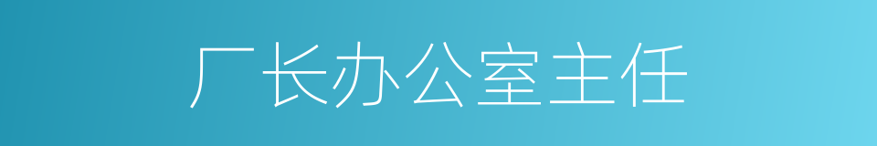 厂长办公室主任的同义词