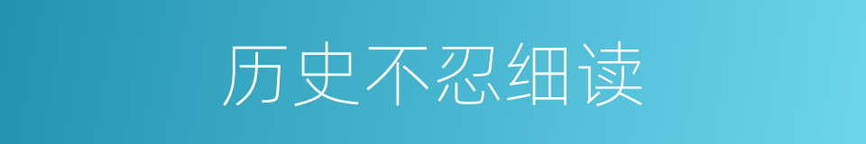 历史不忍细读的同义词