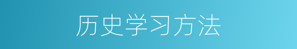 历史学习方法的同义词