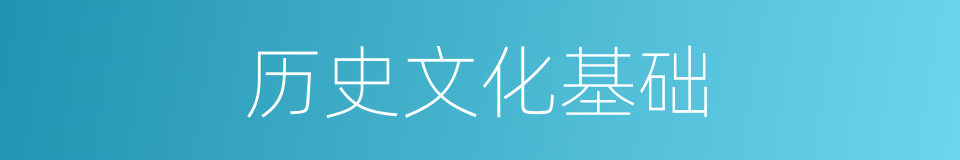 历史文化基础的同义词